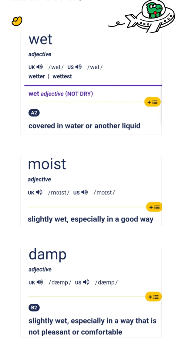 wet ,moist,damp 的区别 知乎