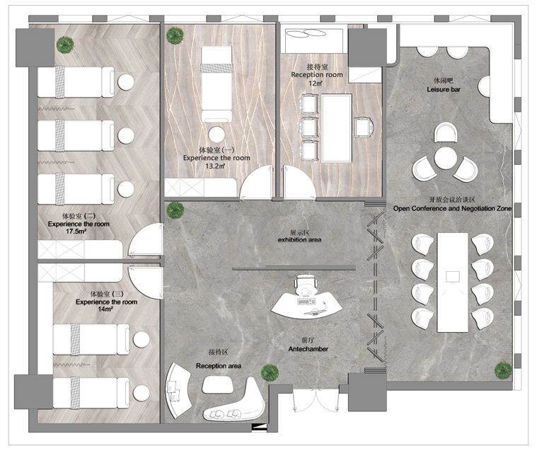 200平方办公室布局平面图