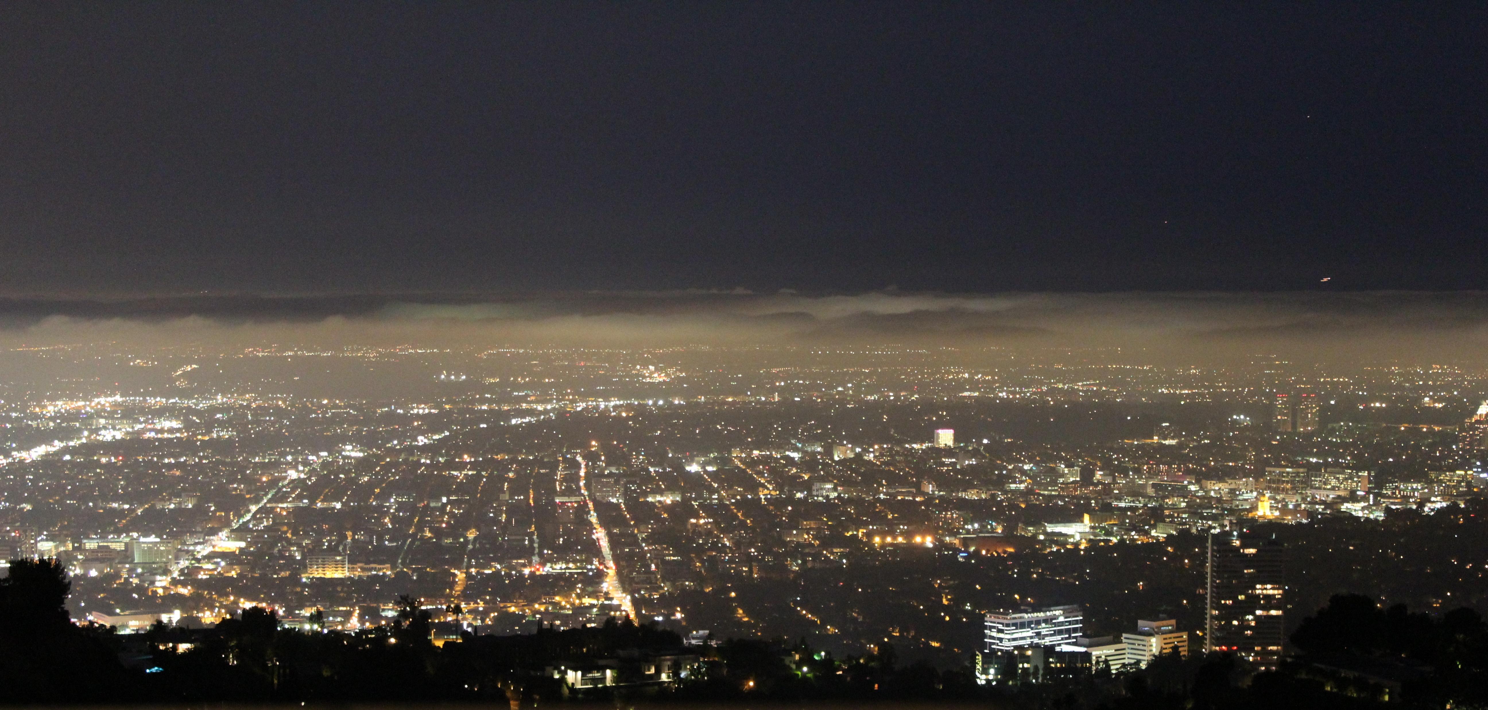 Ночной Лос Анджелес панорама