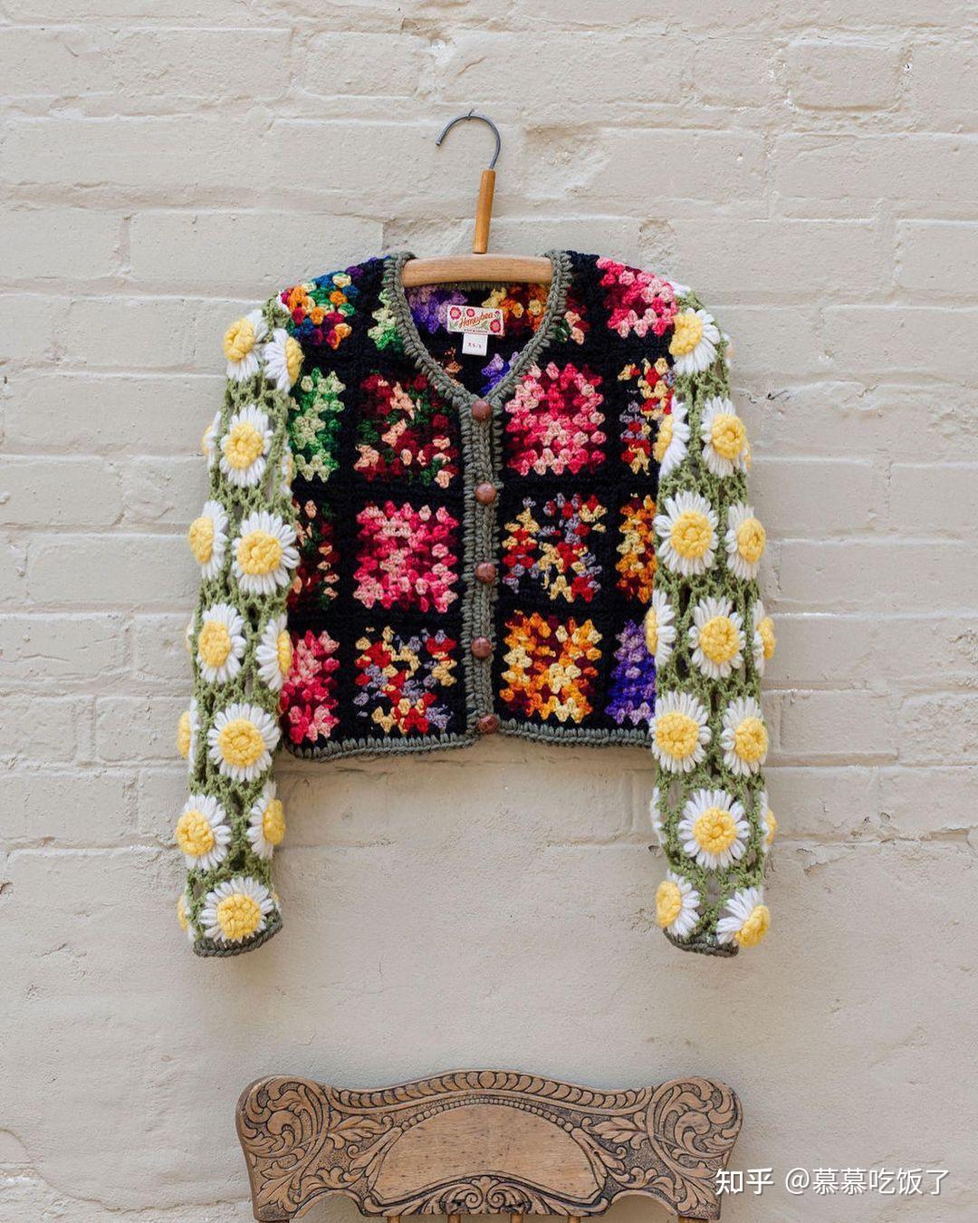 钩针编织花样拼接毛衣图解教程