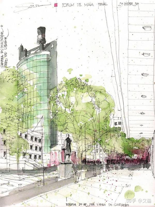 建筑手绘不仅可以带来灵感 还有对细节和技术的思考 知乎