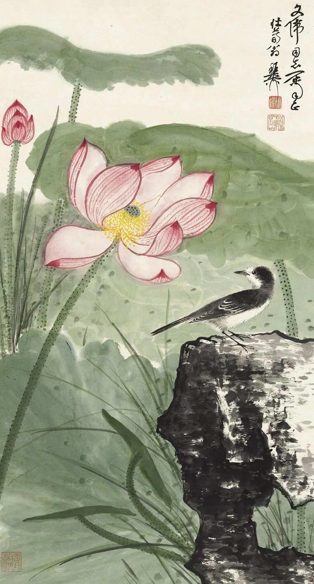 这二十四幅荷花国画，太漂亮了！ - 知乎