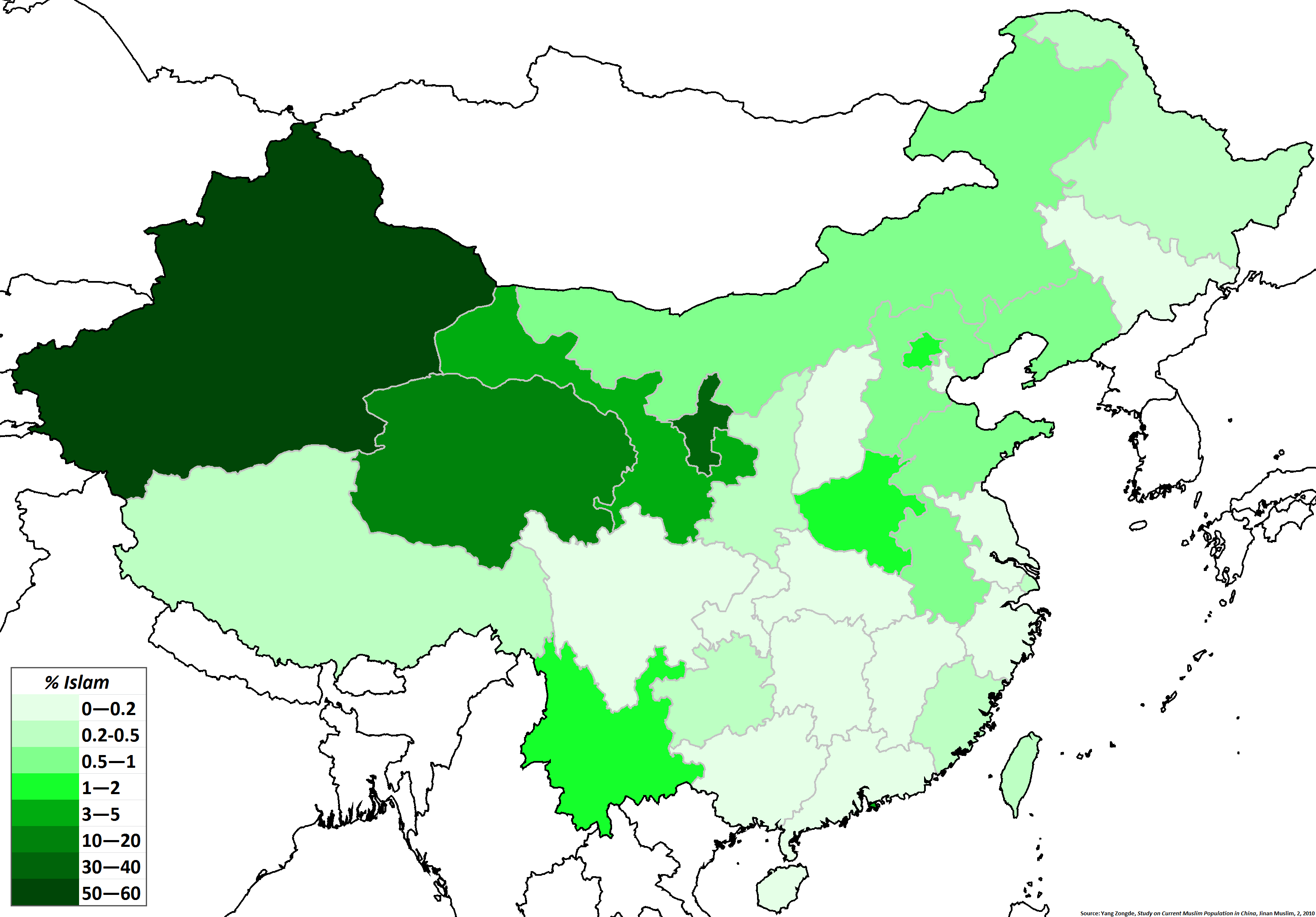 在中国,信仰伊斯兰教人数在2000万人左右,主要分布在西北地区,包括