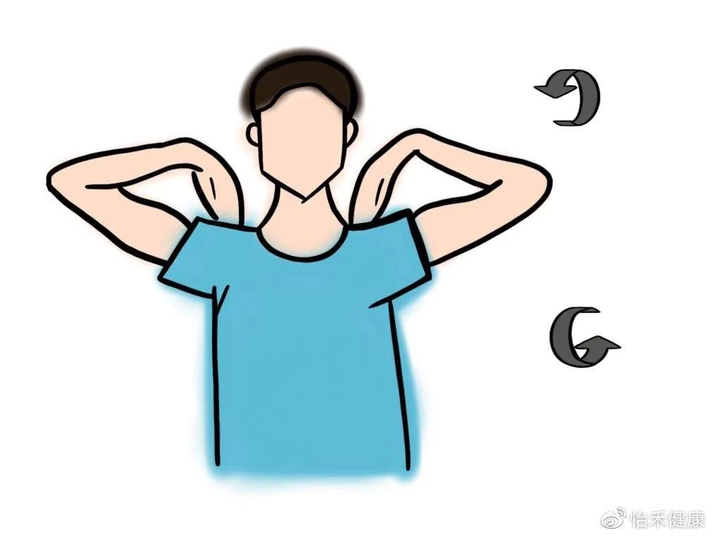采用坐位或站立位;肩部绕动图 源 | 小怡手绘3.