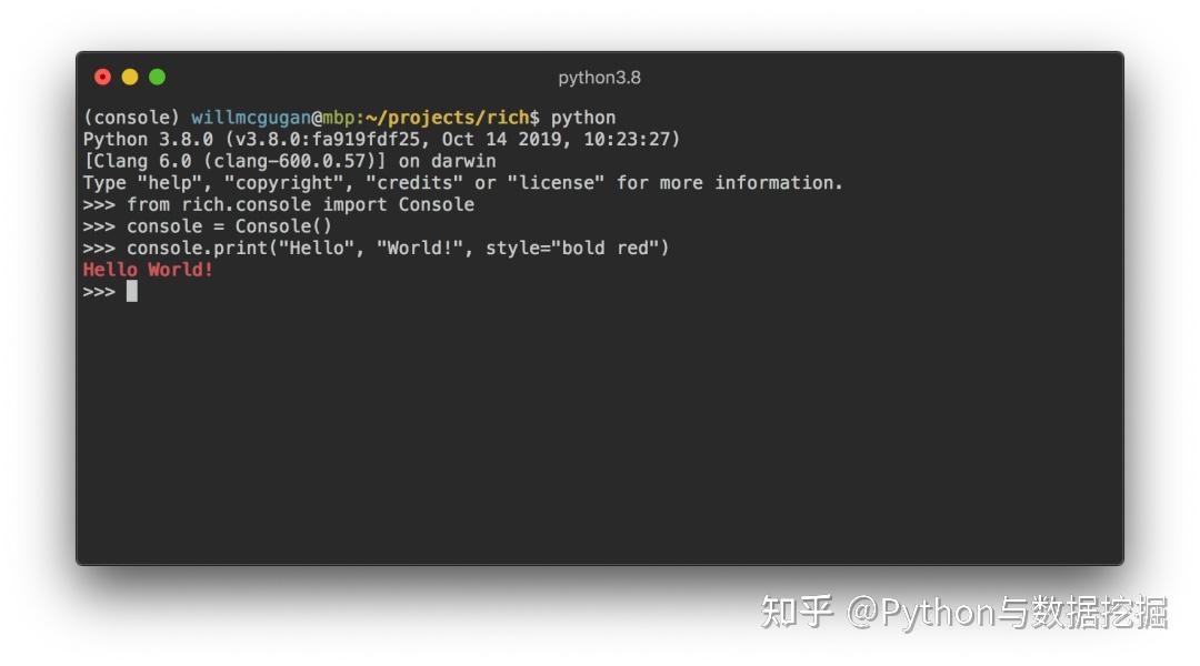 Rich:Python开发者的完美终端工具! - 知乎