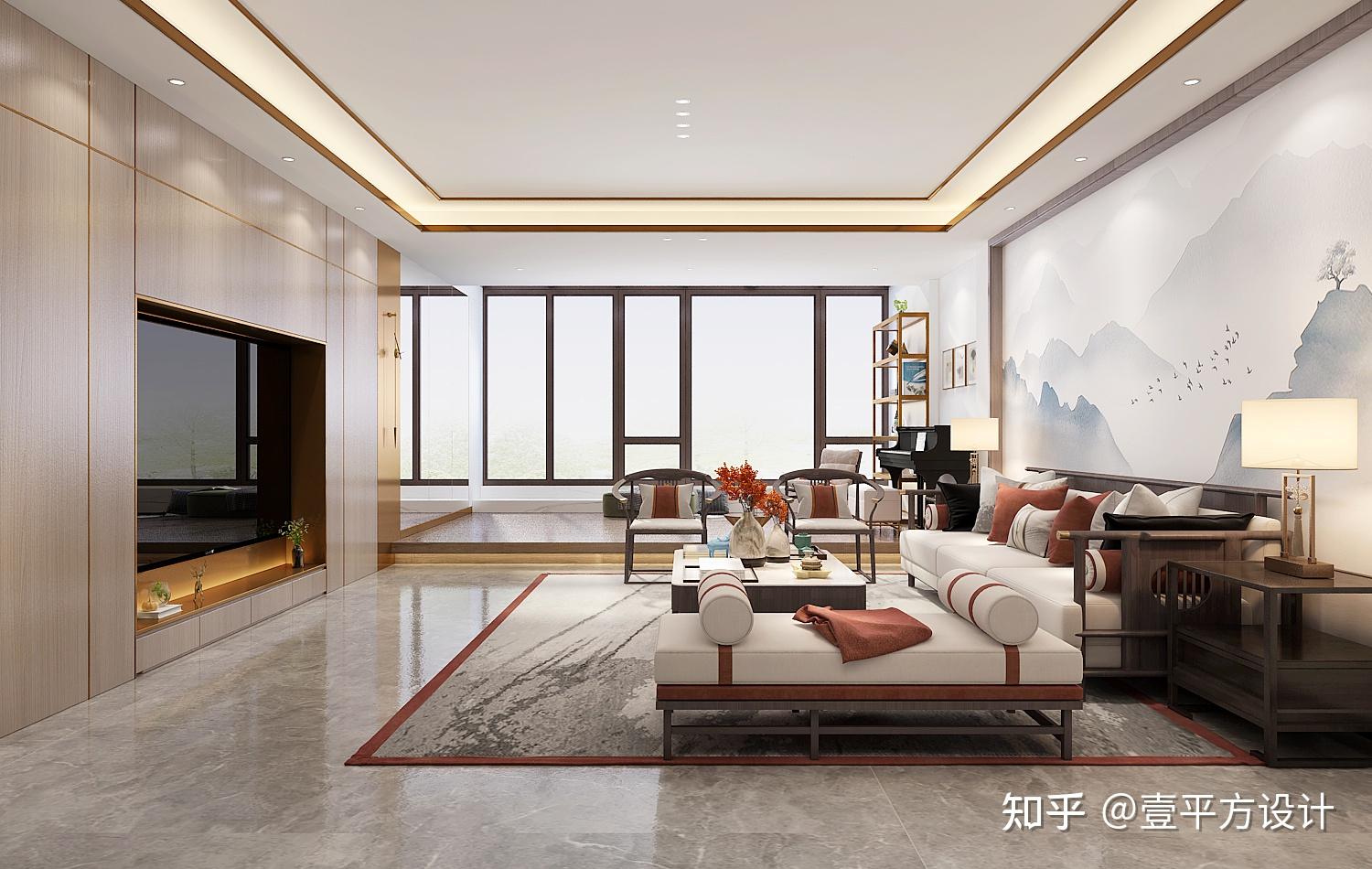 大连三鼎春天跃层装修设计——新中式风格 - 知乎