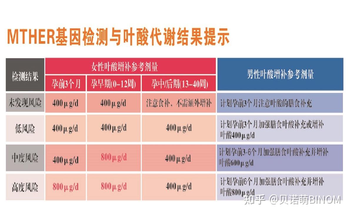 叶酸cccttt对照表图片