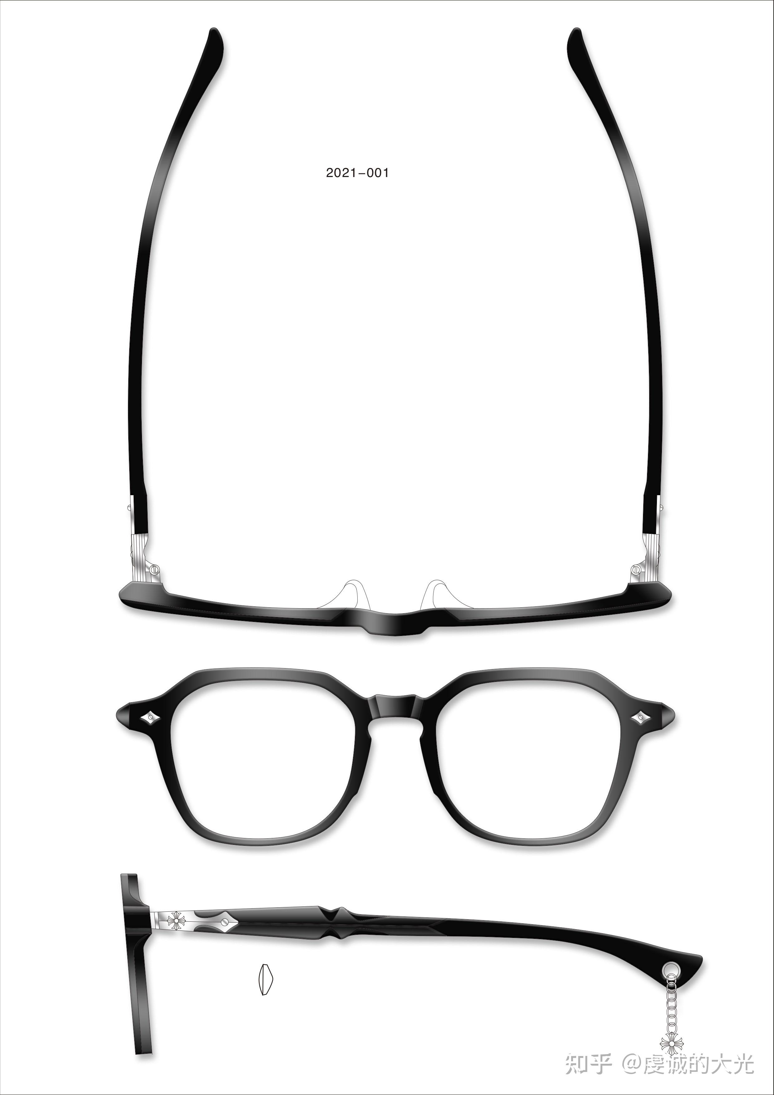 眼镜的设计过程草图2d图