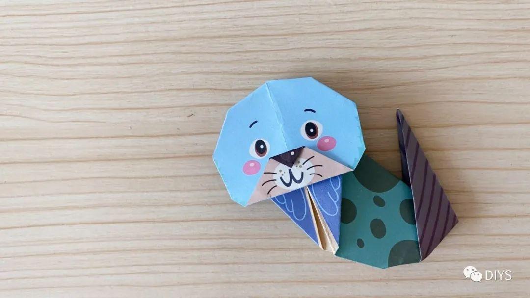 手工折纸一只呆萌又可爱的小海豹