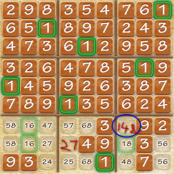 求大神帮忙做完这个数独,关键是告知为什么,万分感谢?