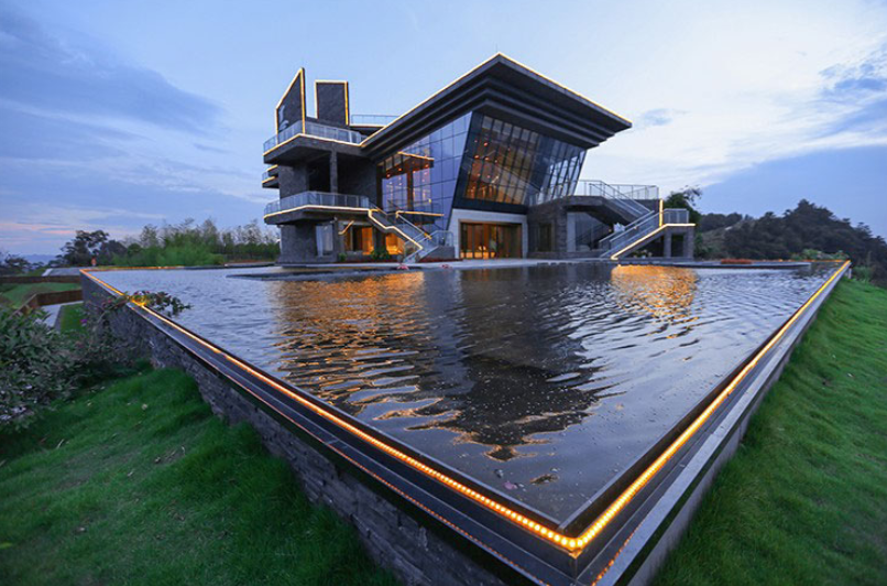 关于酒文化的设计,闪电折线路,镂空框景,酒元素铺装和小品