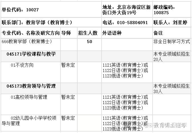 北京师范大学2026年教育博士招生简章 - 知乎