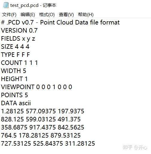 PCD文件格式 知乎