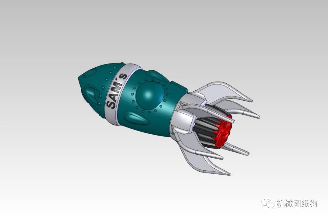 飛行模型rockettoy火箭玩具模型3d圖紙solidworks設計附step