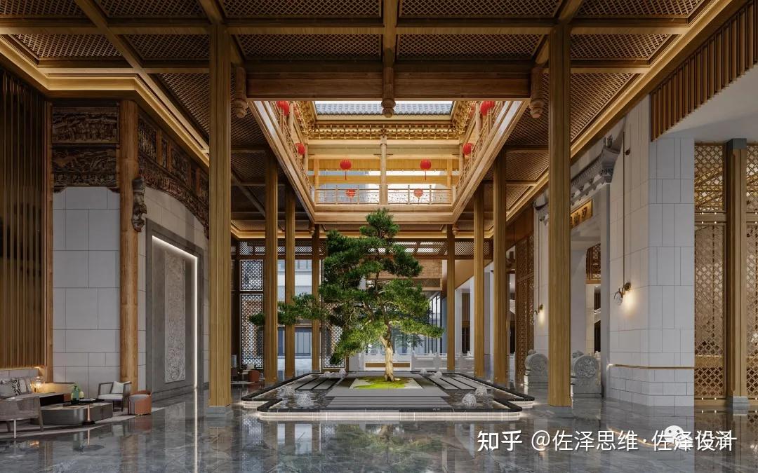 随着时代的发展,四水归堂的中式院落有了很多新的空间表现形式,不再单