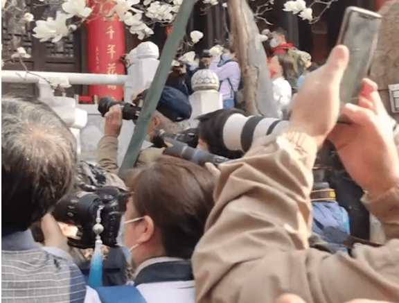 南京灵谷寺火了持善法师意外走红引发围堵手机相机无人机抢拍