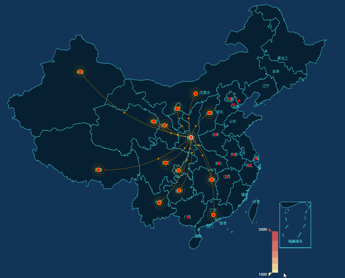 ppt地图数据分布图制作图片