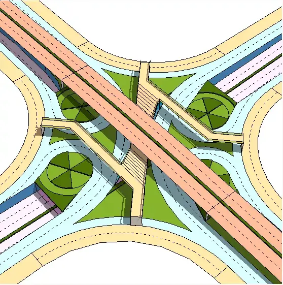 立交桥设计图简单图片