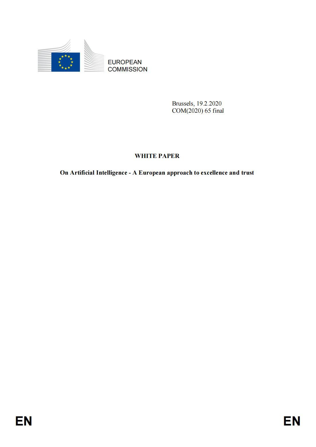 White paper On Artificial Intelligence A European approach to