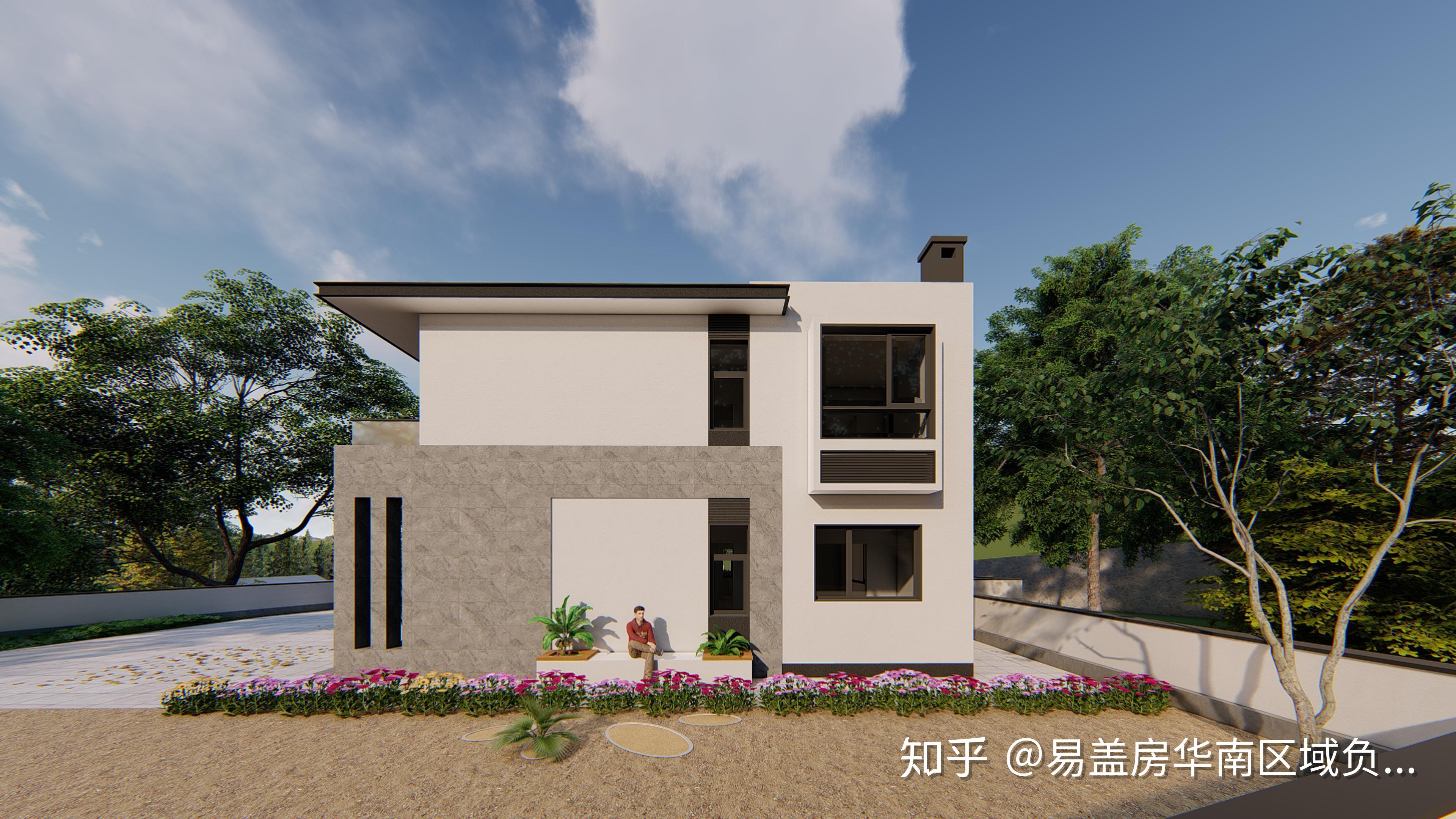 乡村自建房,75万建434平两层现代风格别墅