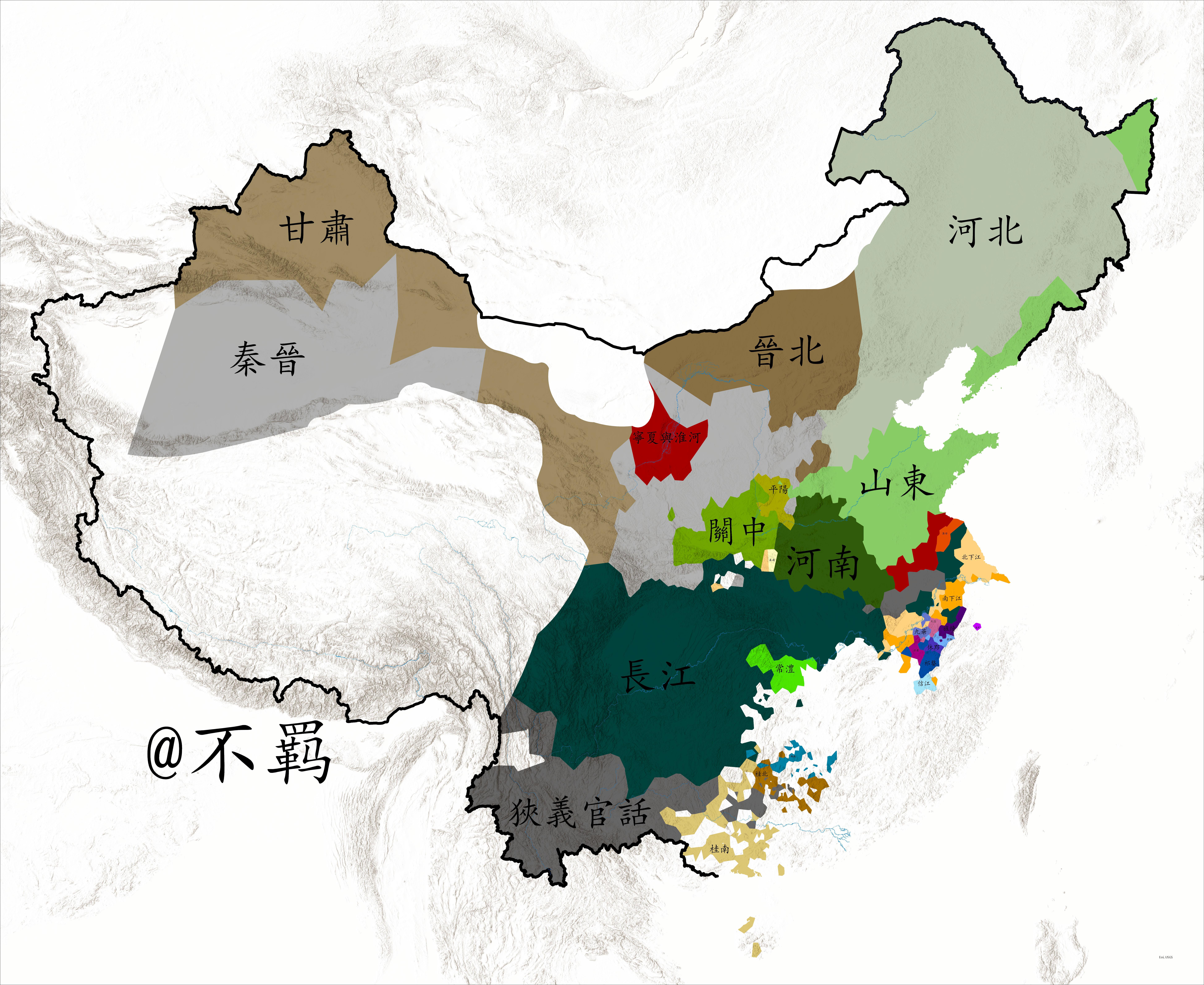 汉语方言分区示意图 - 知乎