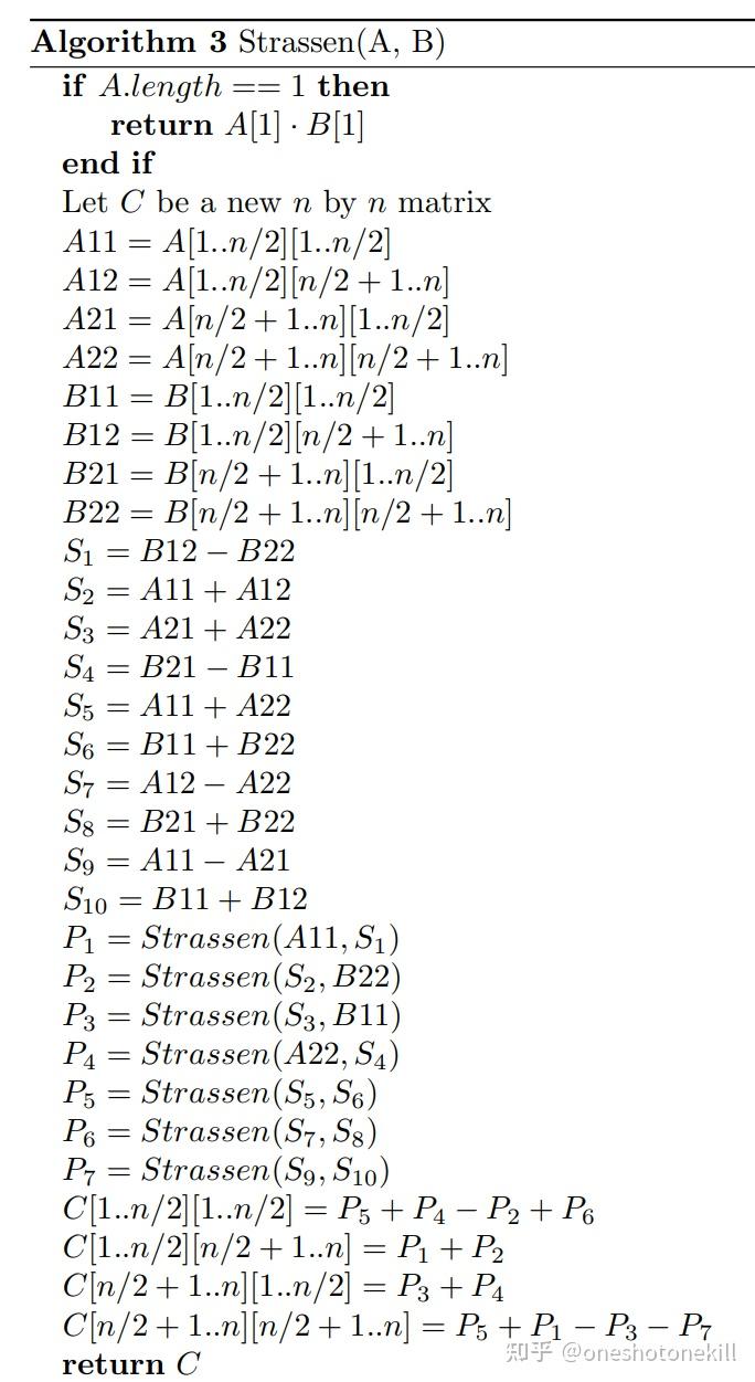 《算法导论》笔记3 矩阵乘法(Strassen's algorithm)(第一章第四节第二部分) - 知乎