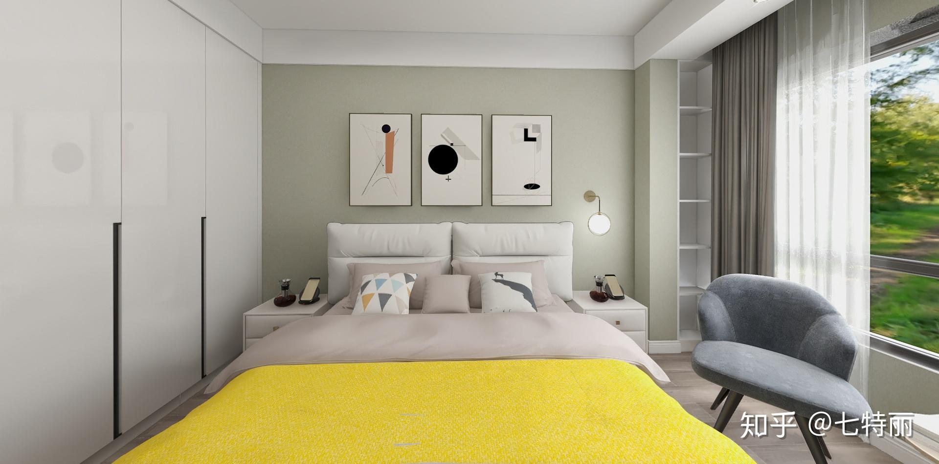 卧室无缝墙布颜色挑选墙布十大品牌七特丽告诉您