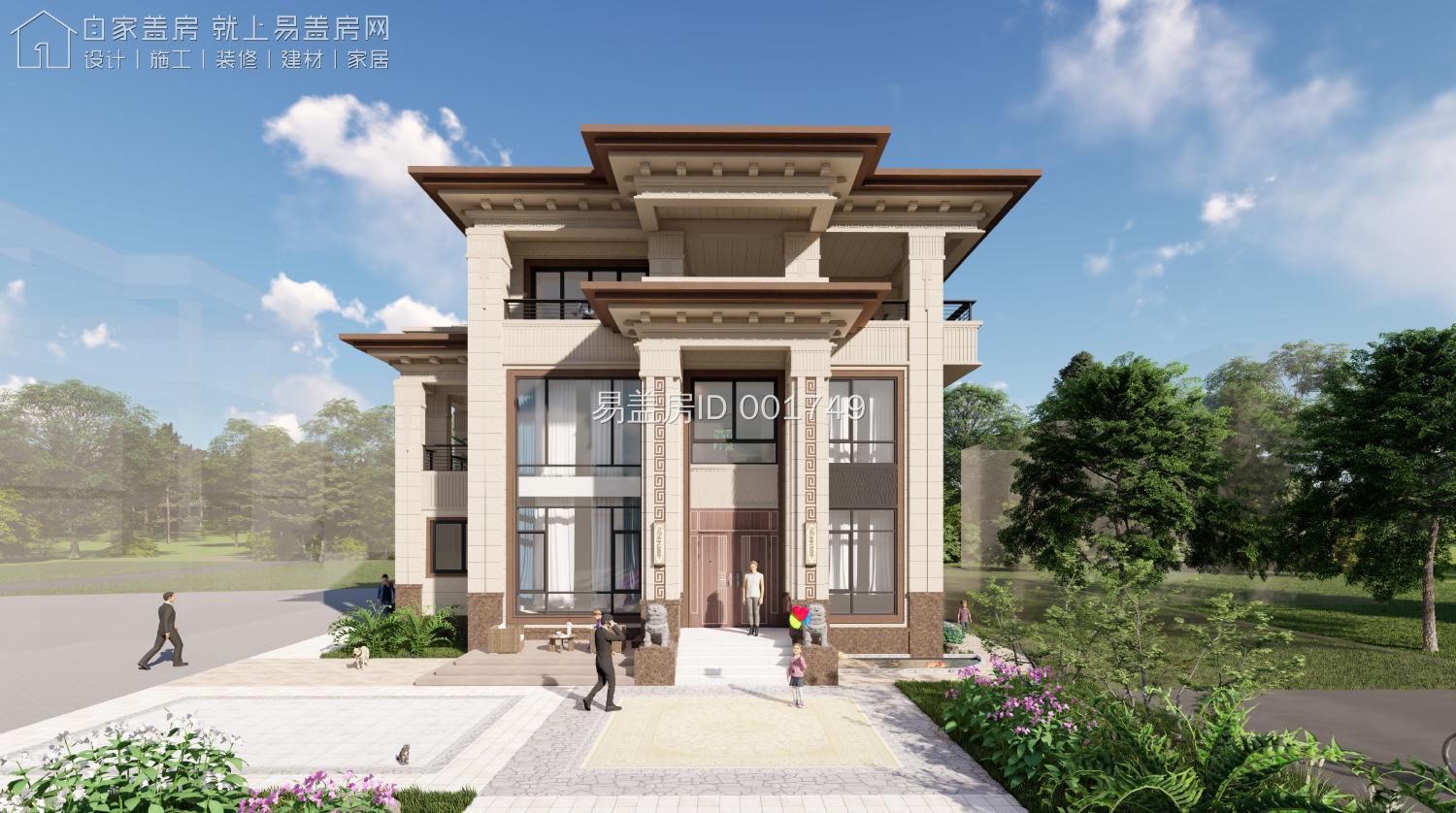 福建泉州15.5m×14.4m新中式乡村别墅,框架三开间5室1厅6卫户型搭丰富