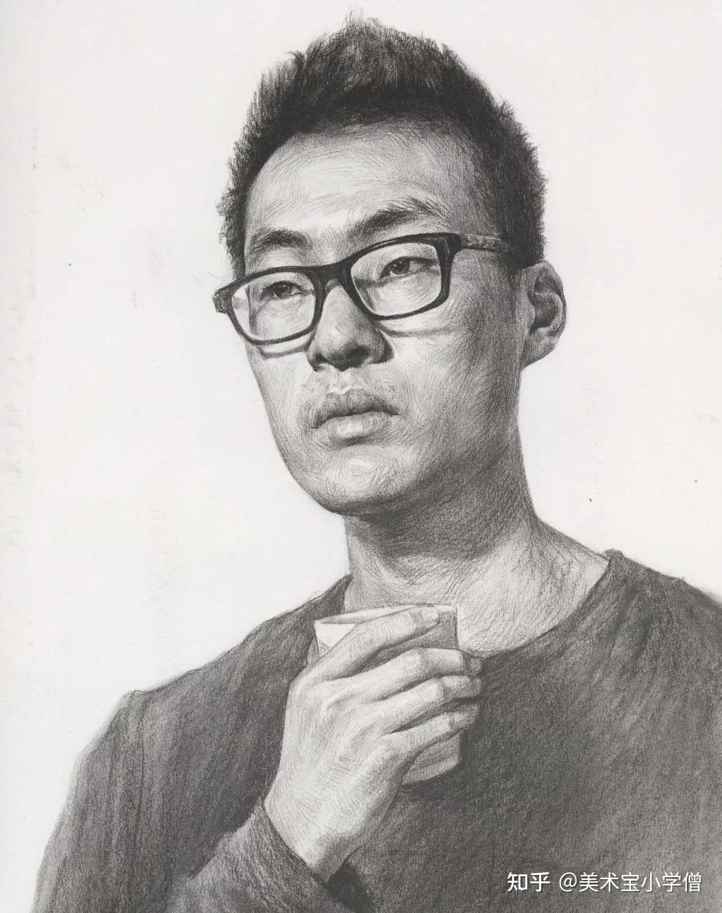 艺考干货素描带手头像的刻画步骤