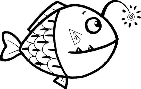 灯笼鱼简笔画简单图片