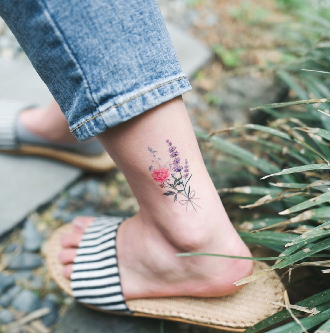 小腿小清新英文字纹身图案 - 广州纹彩刺青