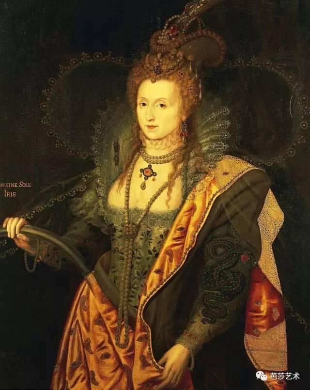 维吉·勒布伦《手拿玫瑰的玛丽皇后》当时的姑娘们将红色缎带的choker