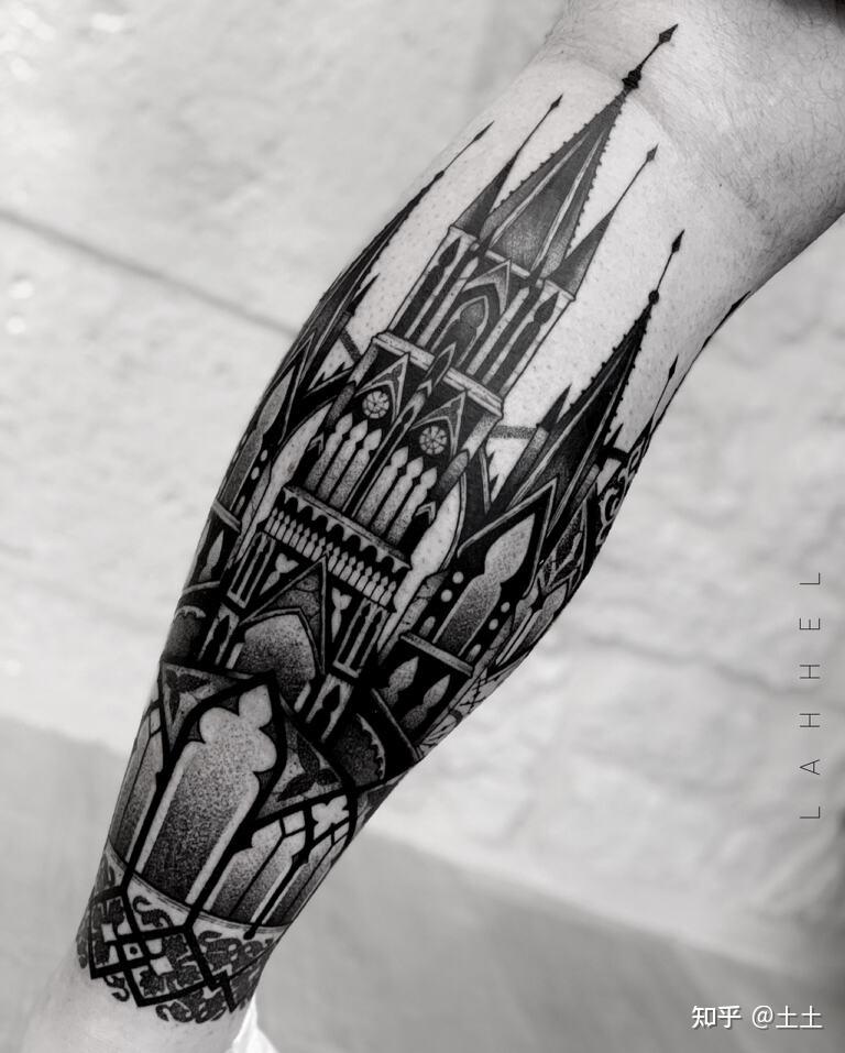 哥特美学宗教建筑纹身