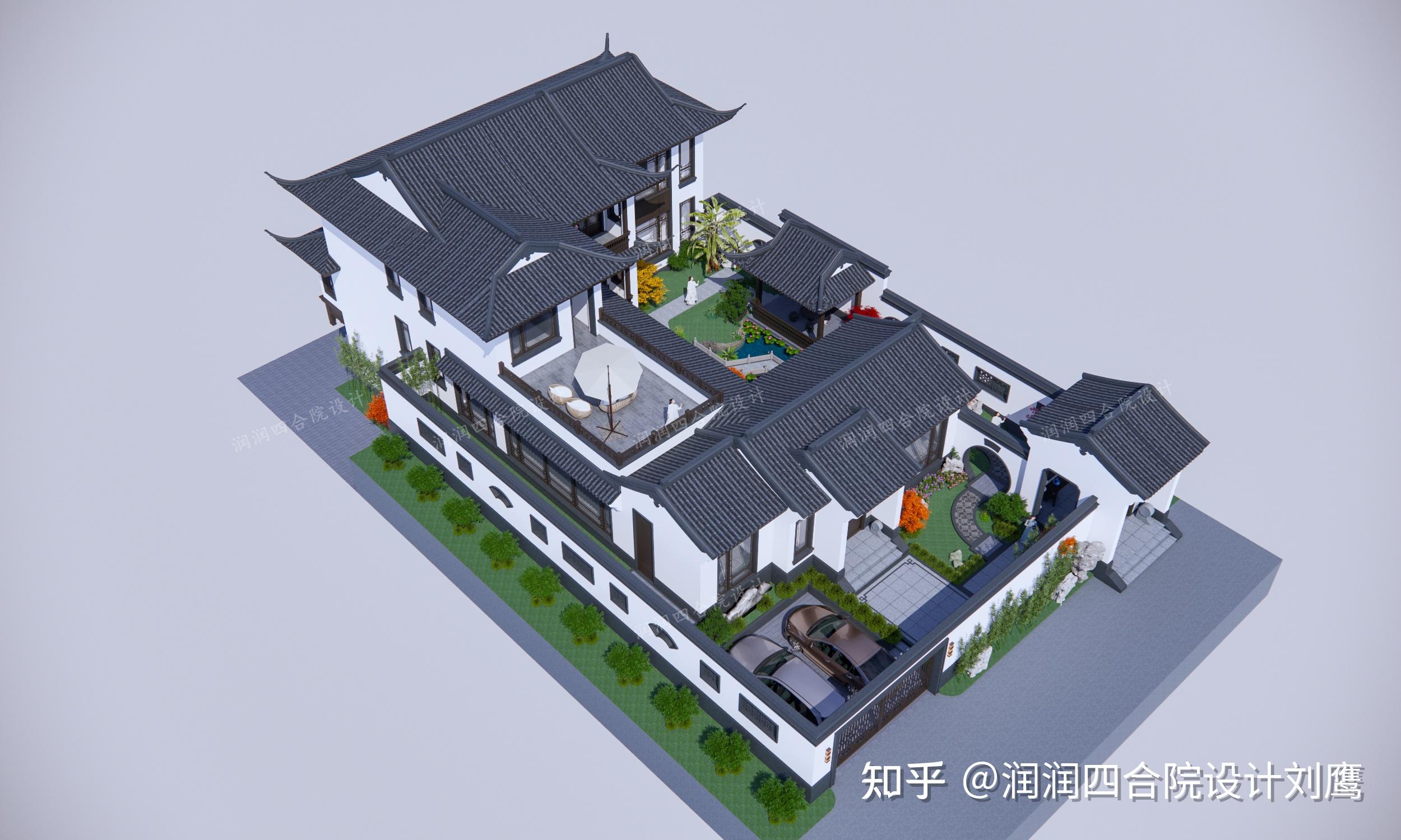 润润四合院设计刘鹰:两进苏式合院别墅18×32,庭院深深,意境悠然 - 知乎