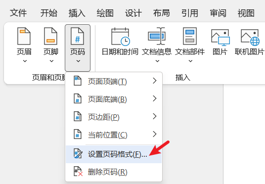设置页码
