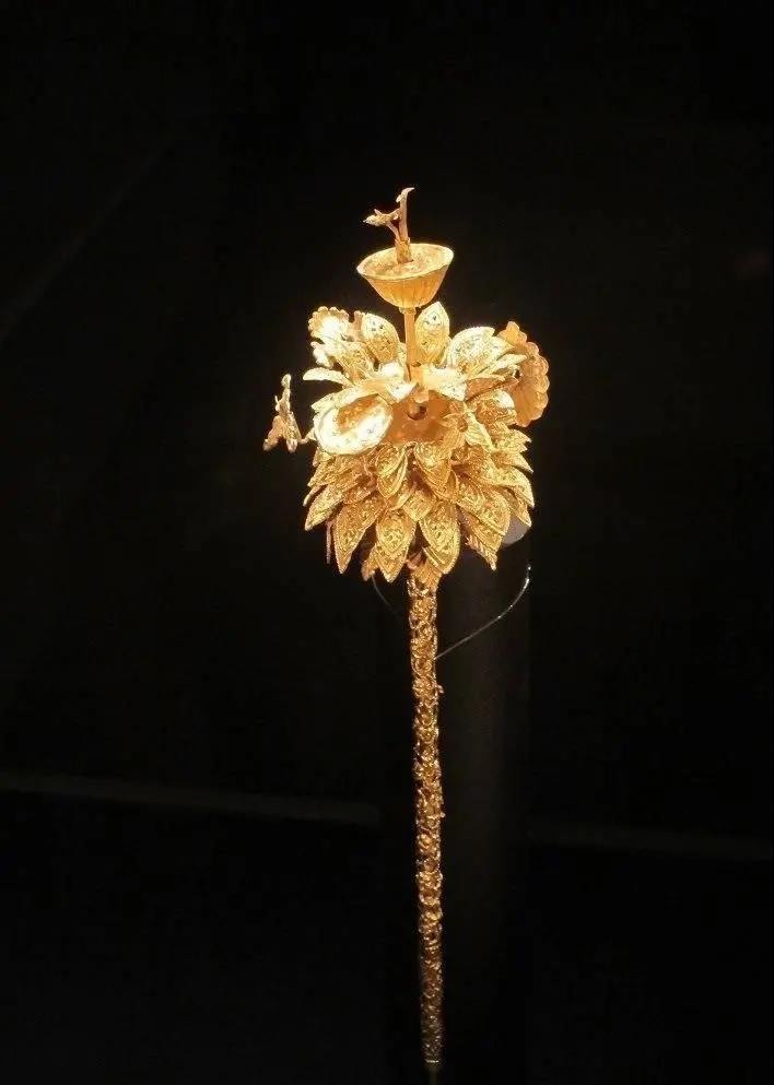 【江阴博物馆藏】这件宋代莲藕金簪是国家一级文物,于江阴博物馆藏