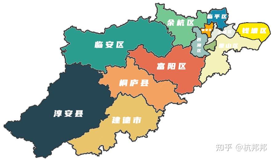 杭州市各区划分图图片