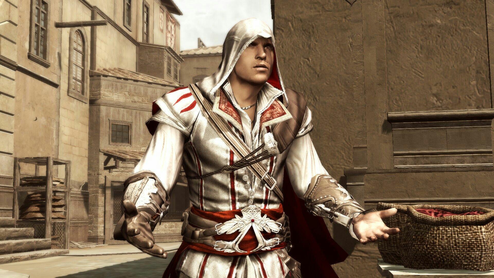 是2代里的艾吉奥↑这是阿泰尔↑这是兄弟会里穿着阿泰尔衣服的艾吉奥