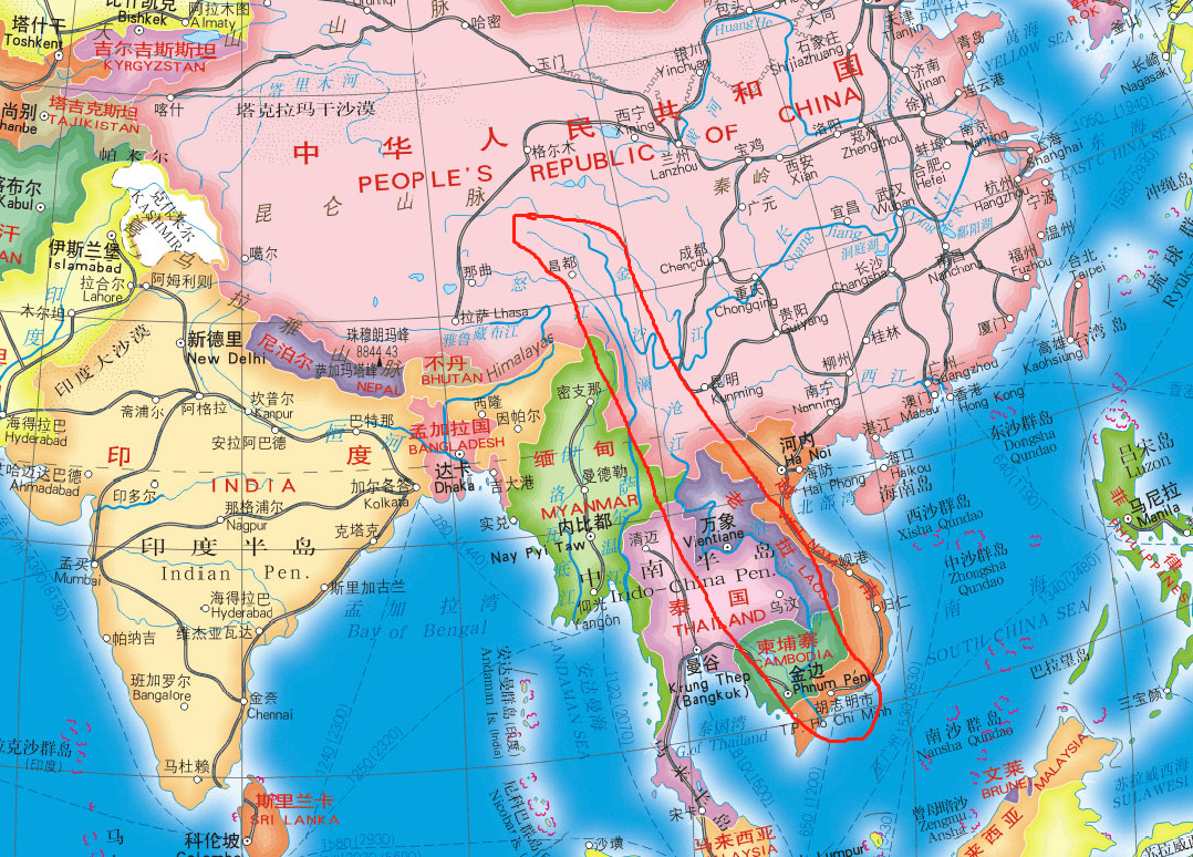 是东南亚第一长河,流经中国,老挝,缅甸,泰国,柬埔寨和越南,在越南