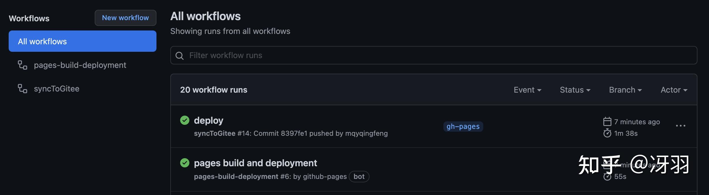 Gitee 如何自动部署 Pages？还是用 GitHub Actions! 知乎