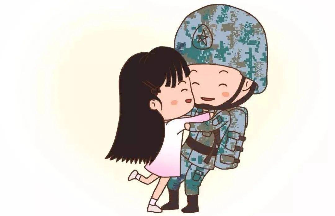 解放军情侣卡通图片图片