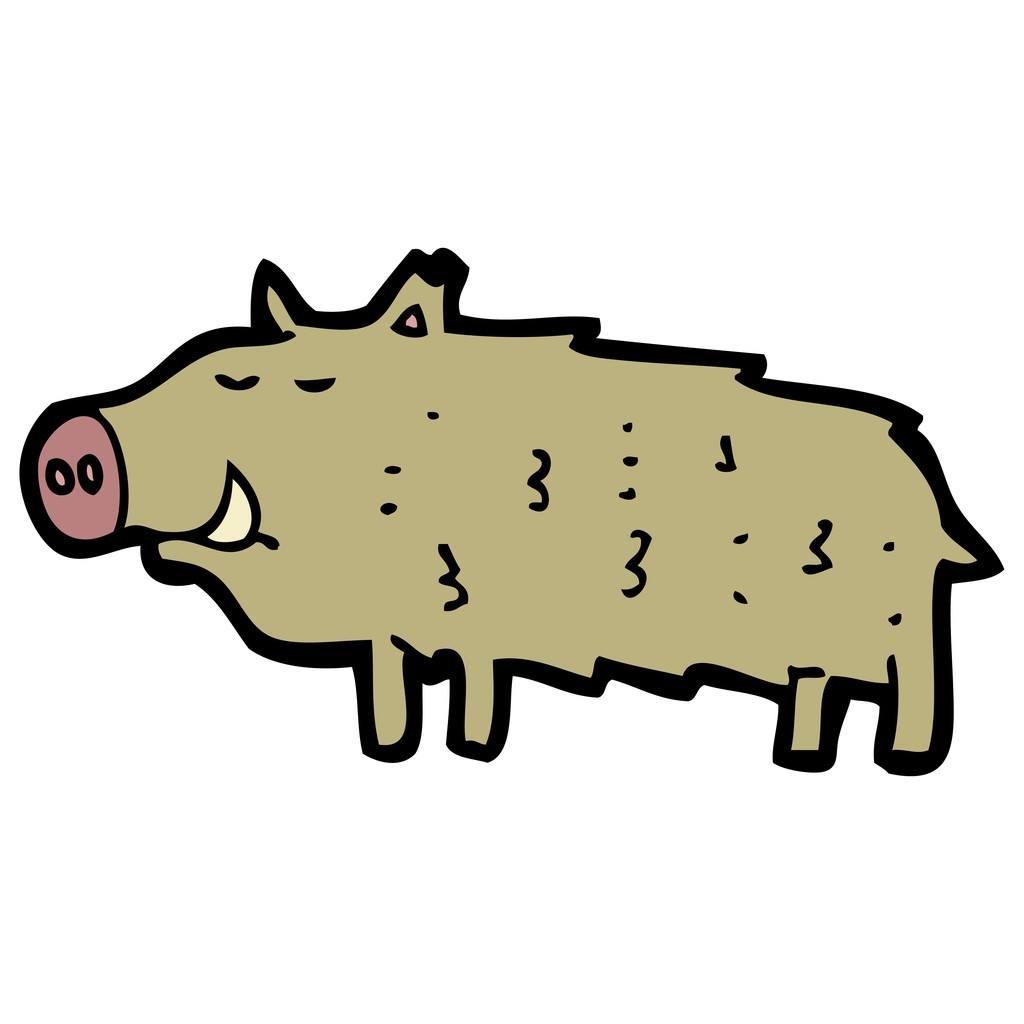疣猪卡通画图片