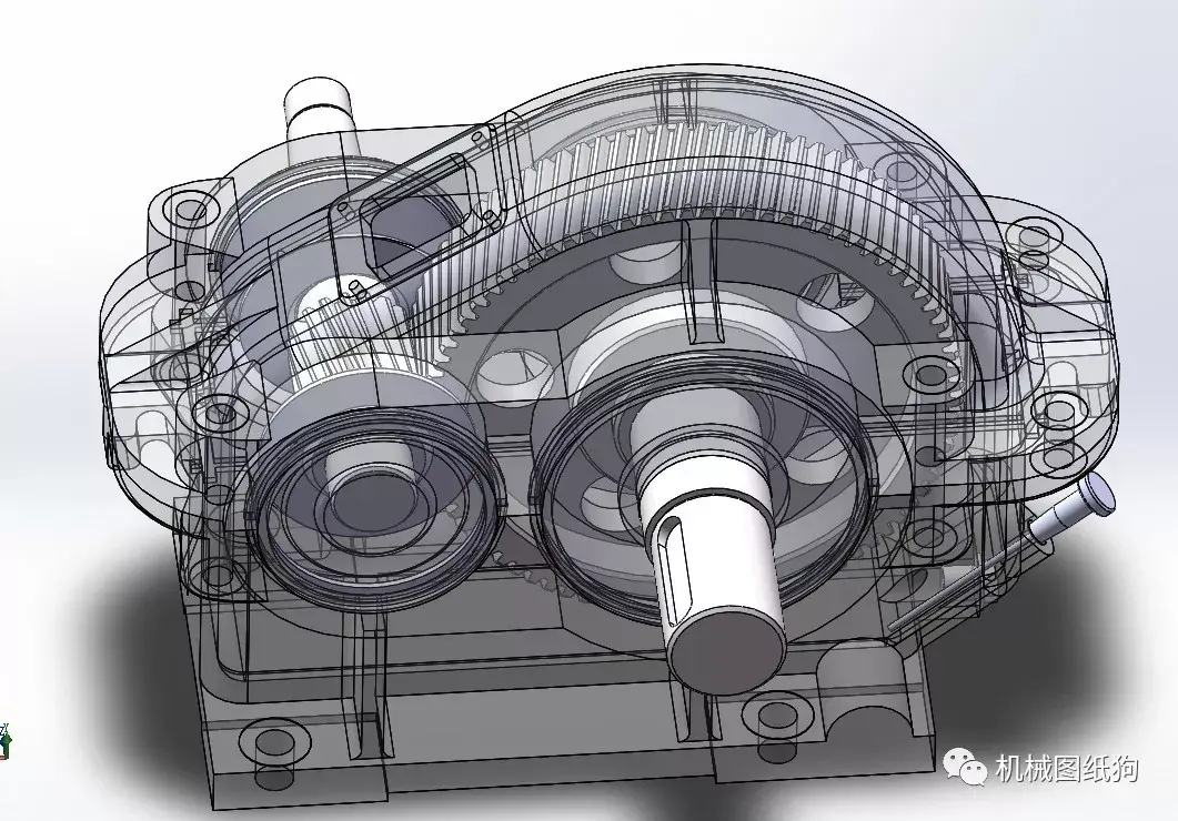 差减变速器减速机装配图3d图纸solidworks设计