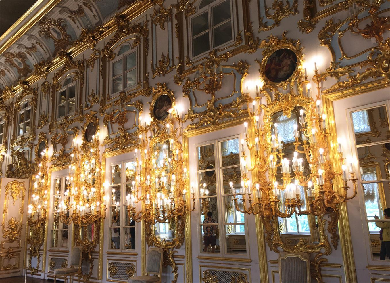 俄罗斯夏宫彼得大帝夏宫上宫殿内部游览100多幅图