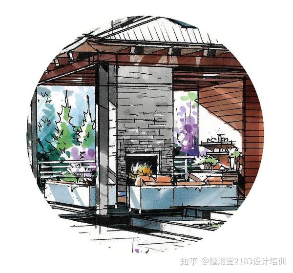 【景观课堂09】步骤解析-两点透视景观休闲空间 - 知乎