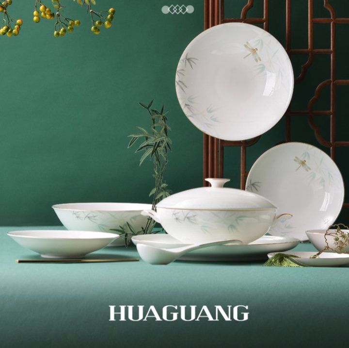 4,华光陶瓷青亭系列骨餐具套装