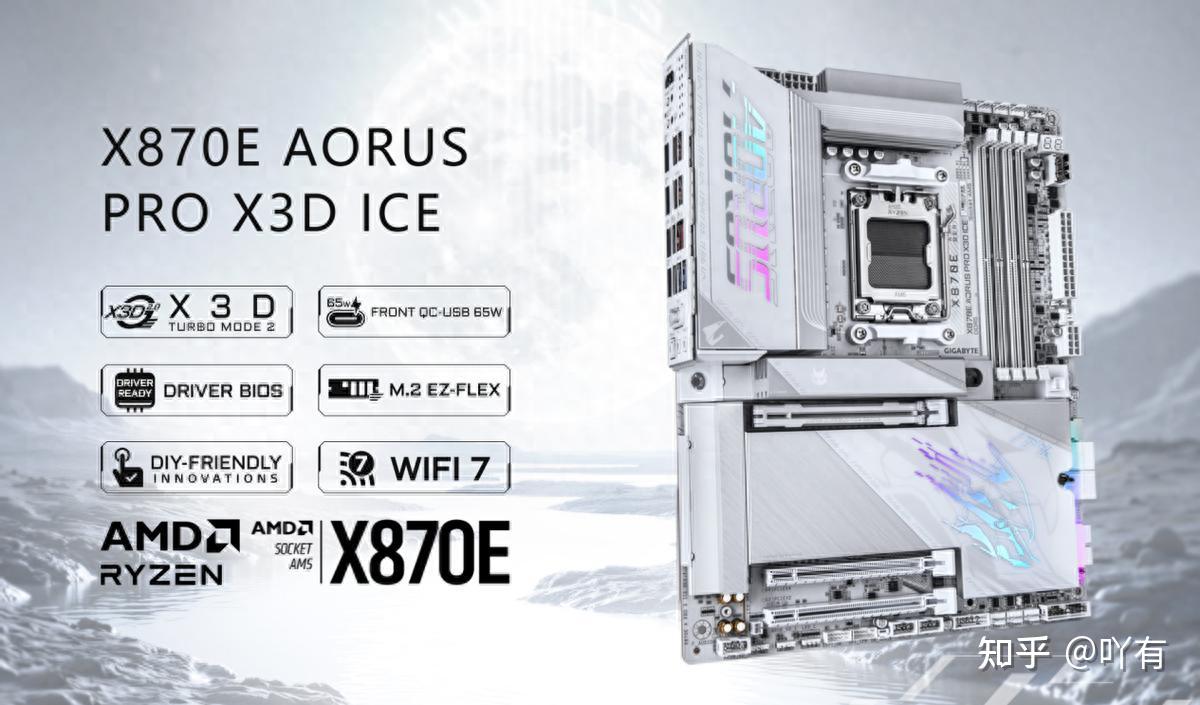 技嘉X870E X3D电竞冰雕主板:游戏与生产力双优之选