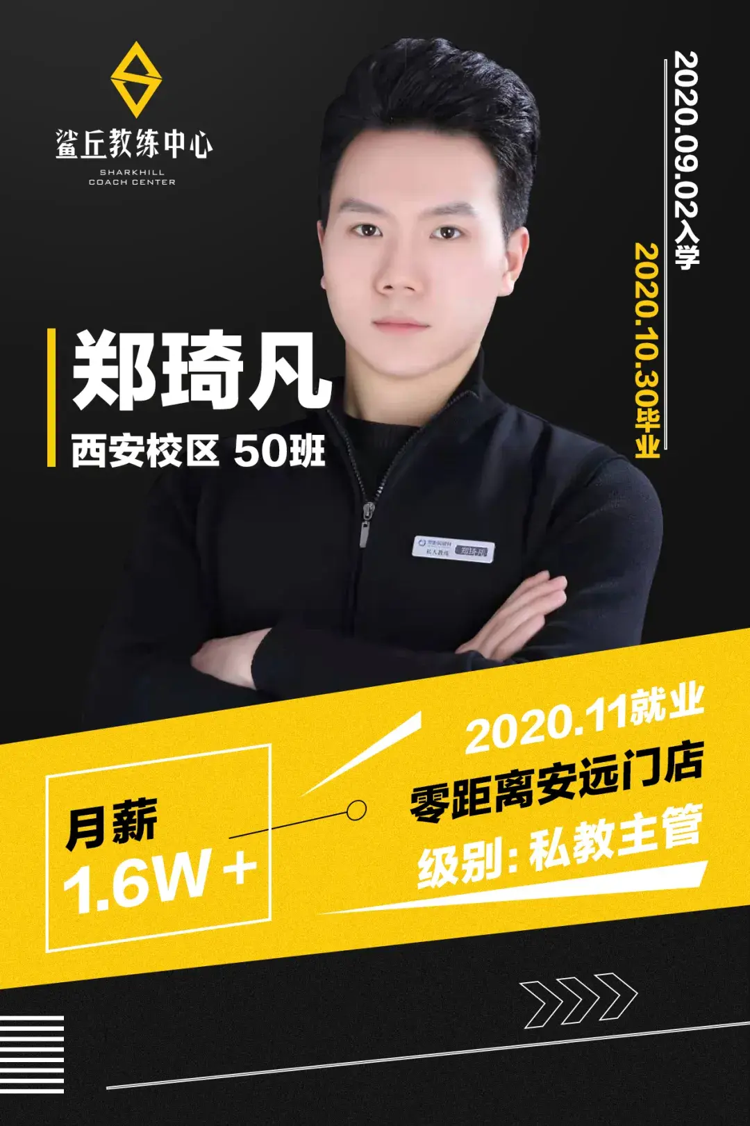 鲨丘好学员郑琦凡年仅21岁就做健身房教练主管月薪16w有为青年本年