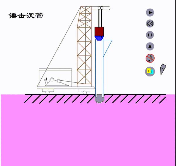 锤击沉管3d施工动画演示