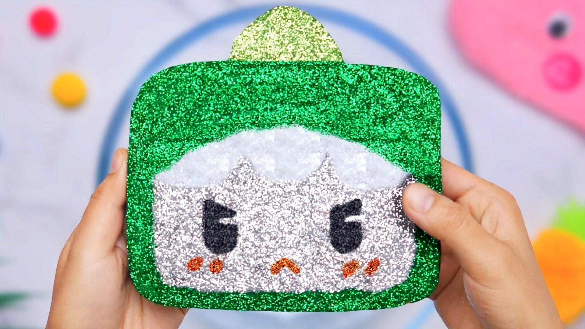 diy创意手工可爱的两只老虎花泥捏碎太解压了无硼砂